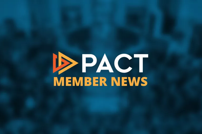 PACT logo and member news under it.